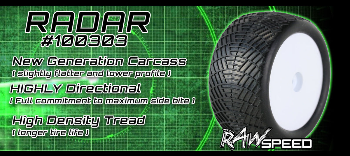 Raw Speed Radar 2.2" 2wd 4wd Buggy Rear Tire Soft Yellow Compound 100303SB image 1