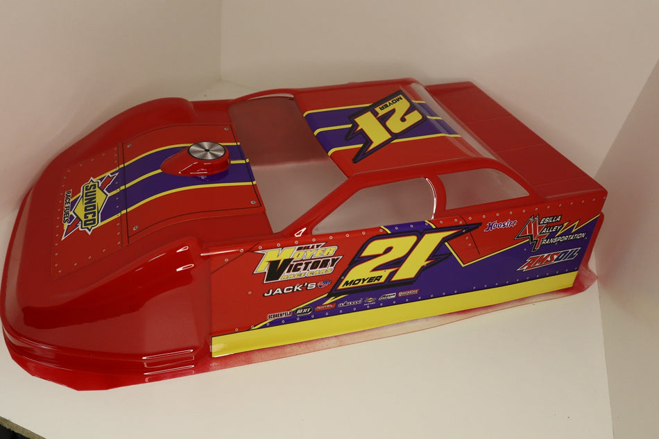 New Custom Painted and Wrapped 1/10 Dirt Late Model Oval Body image 0