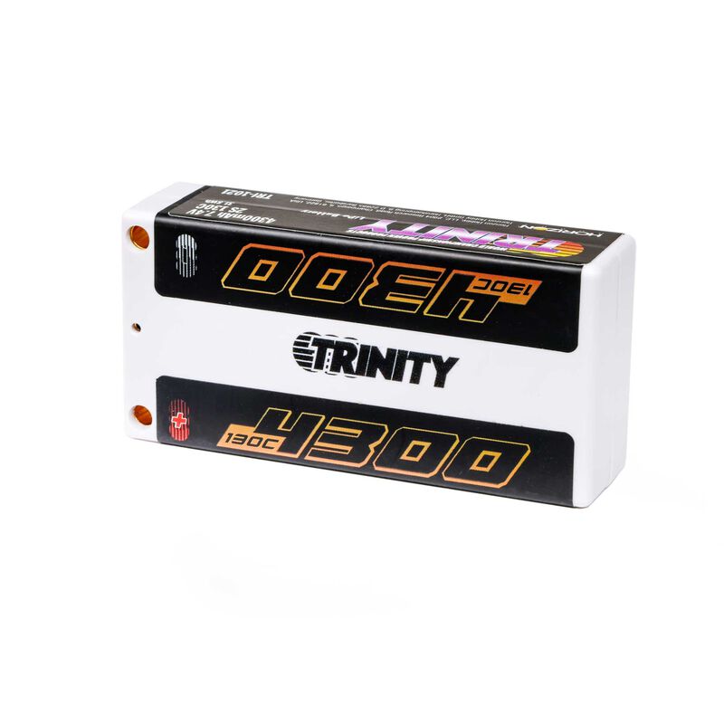 Trinity White Carbon 2S 7.4v 4300mAh 130c Shorty LiPo TEP2322 TR-1021 image 0