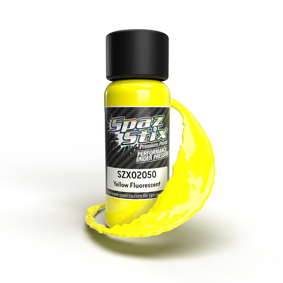 Spaz Stix Yellow Fluorescent Airbrush Ready Paint 2oz Bottle SZX02050 02050 image 0