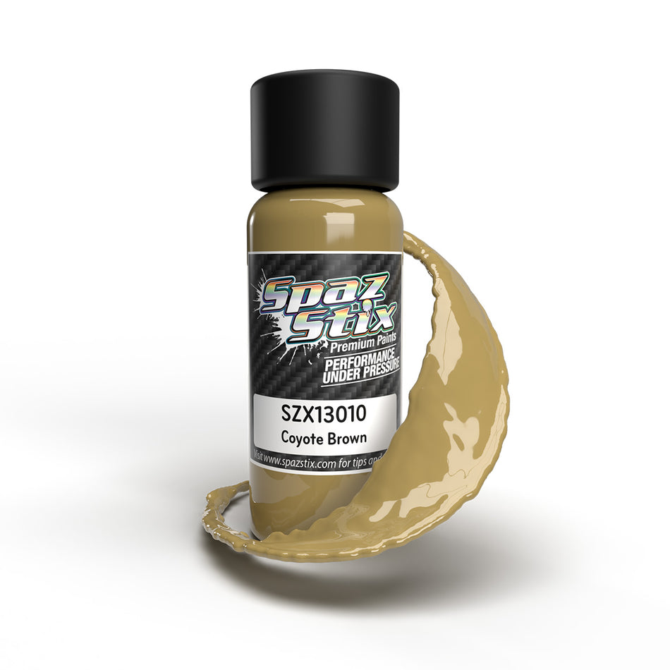 Spaz Stix Coyote Brown Airbrush Ready Paint 2oz Bottle SZX13010 image 0