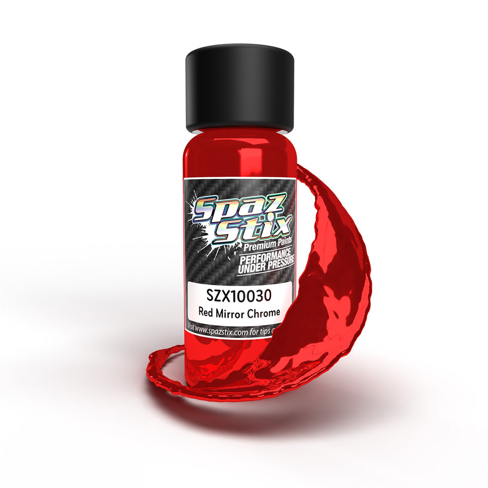 Spaz Stix Red Mirror Chrome Airbrush Ready Paint 2oz Bottle SZX10030 image 0