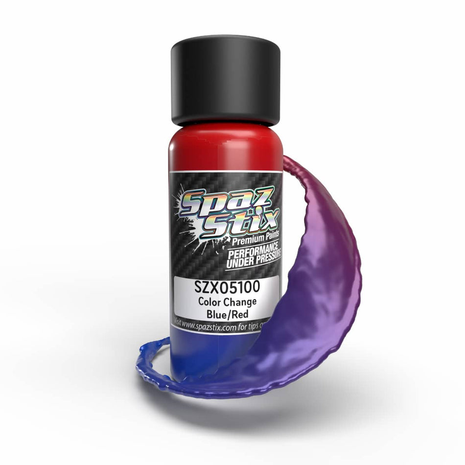 Spaz Stix Blue/Red Color Changing Airbrush Ready Paint 2oz Bottle SZX05100 image 0