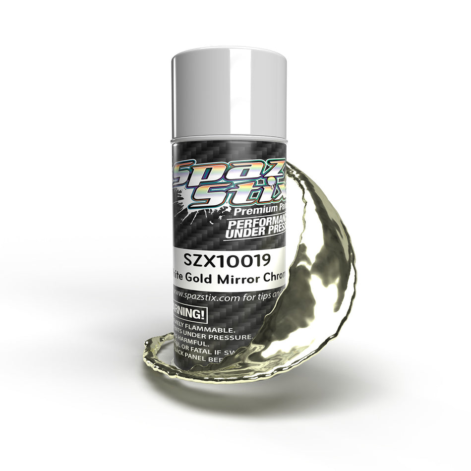 Spaz Stix White Gold Mirror Chrome Aerosol Spray Paint 3.5oz Can SZX10019 image 0