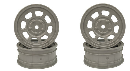 DE Racing Speedway Rear Buggy Wheels Silver Associated B6 &amp; CW Oval DER-DSB-ARS image 0