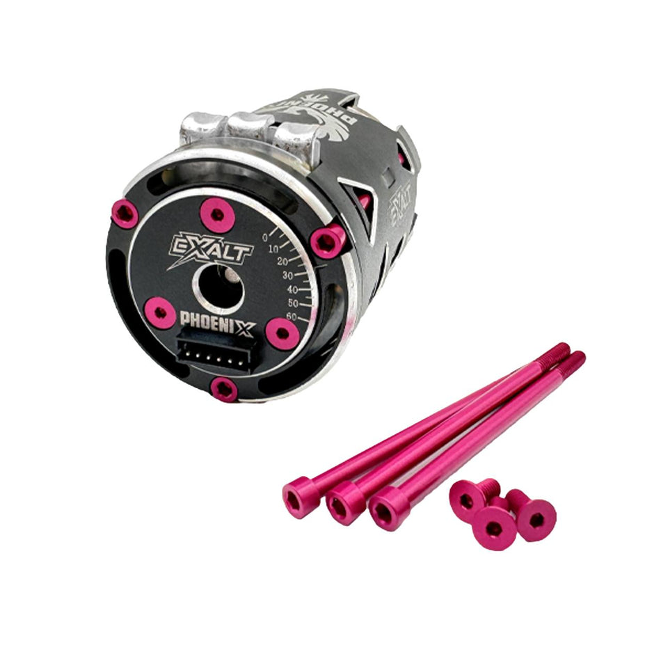 Team Exalt Complete Modified Motor Aluminum Screw Kit 6pc Pink EXA0243P image 0