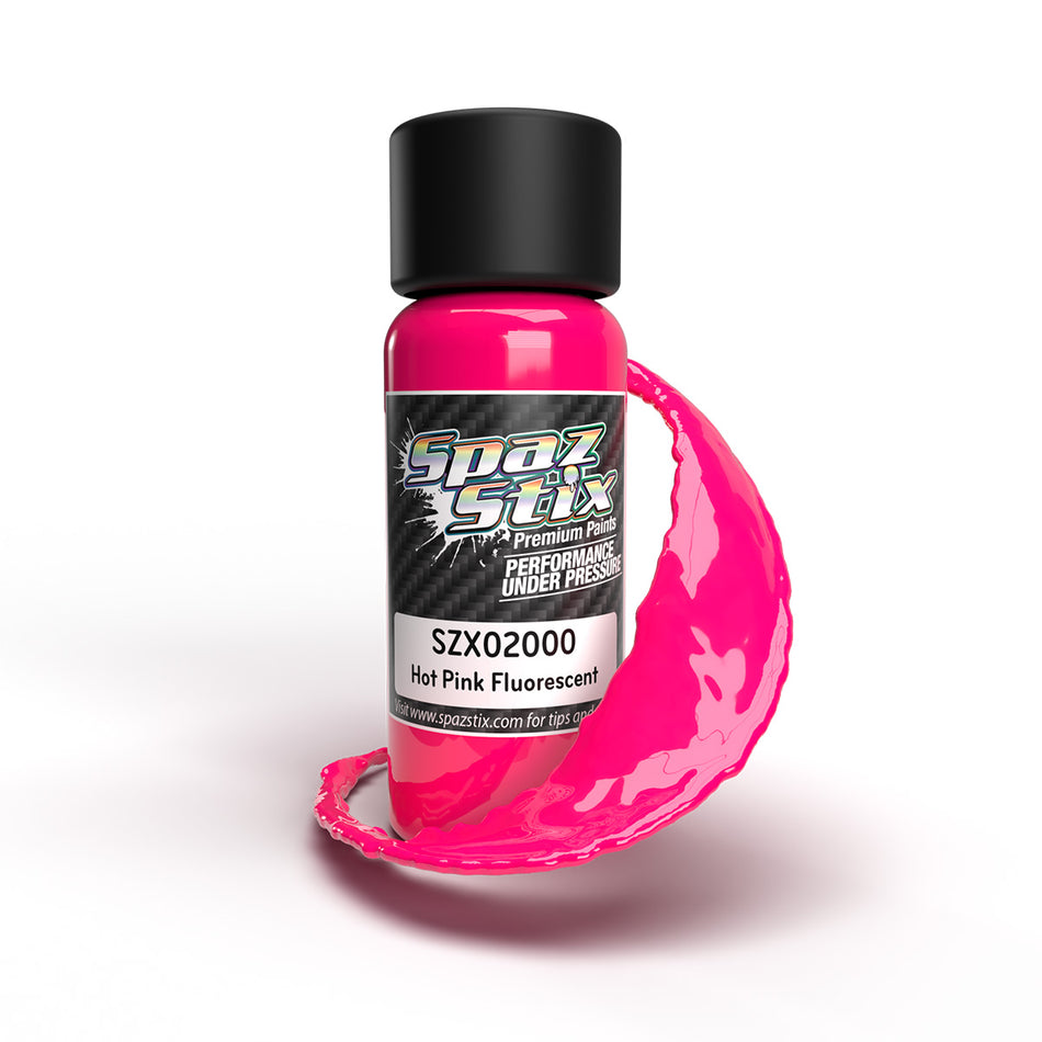 Spaz Stix Hot Pink Fluorescent Airbrush Ready Paint 2oz Bottle SZX02000 02000 image 0