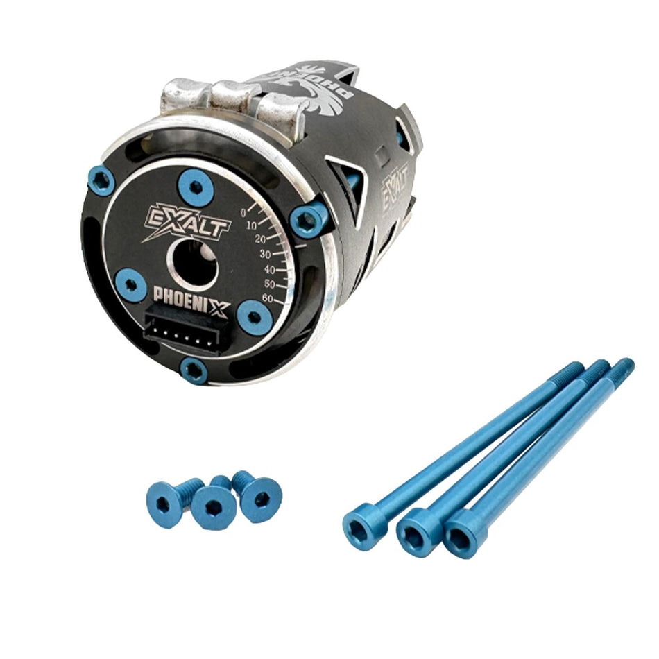 Team Exalt Complete Modified Motor Aluminum Screw Kit 6pc Blue EXA0243B image 0