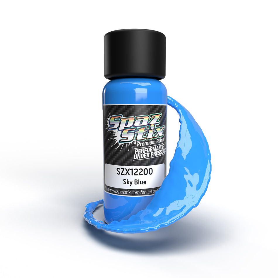 Spaz Stix Solid Sky Blue Airbrush Ready Paint 2oz Bottle SZX12200 12200 image 0