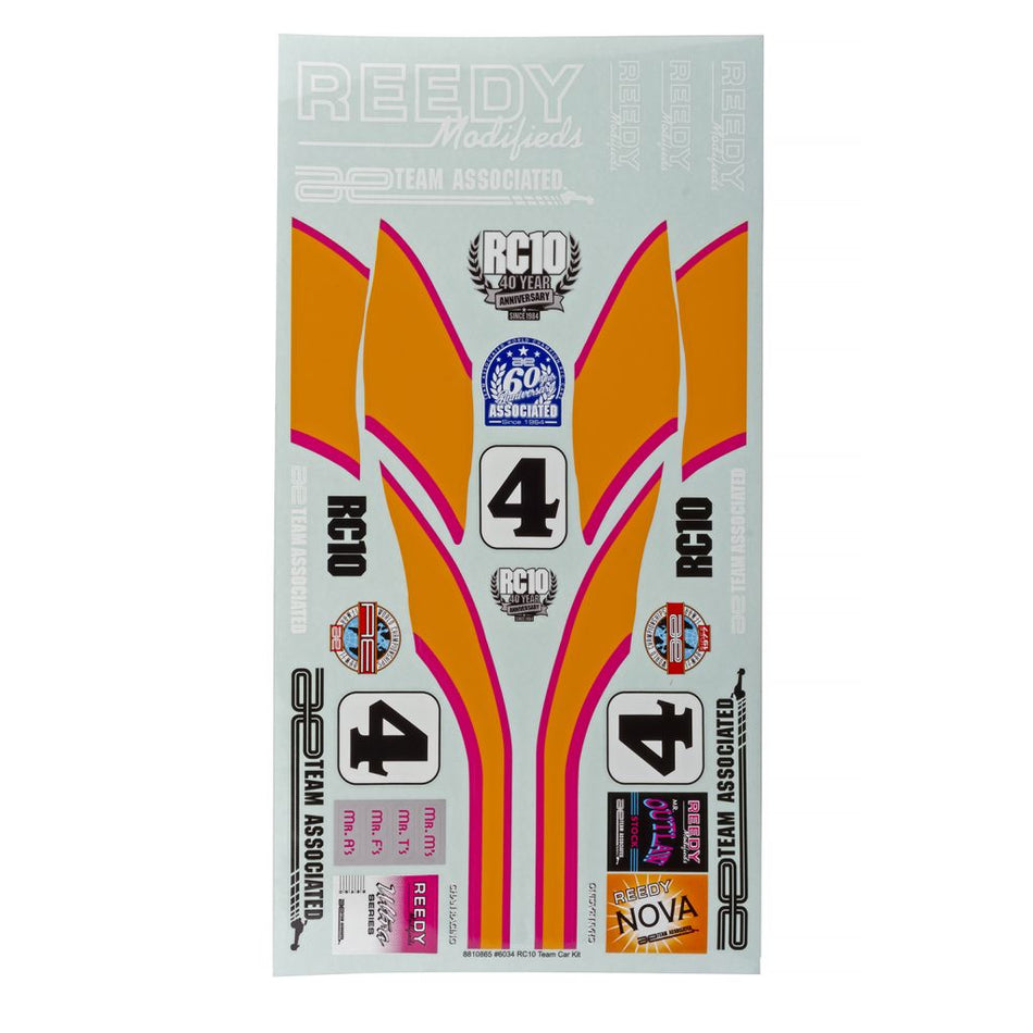 Team Associated RC10 Team Car Kit Decal Sheet 6120 image 0
