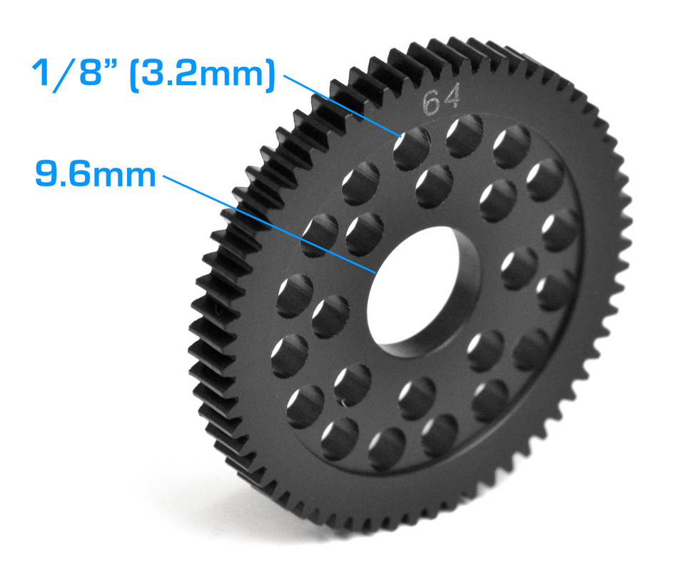 Exotek Spur Gear 48p/64t (tooth) For Pan Cars and F1 use 1/8 diff Balls 2280 image 0
