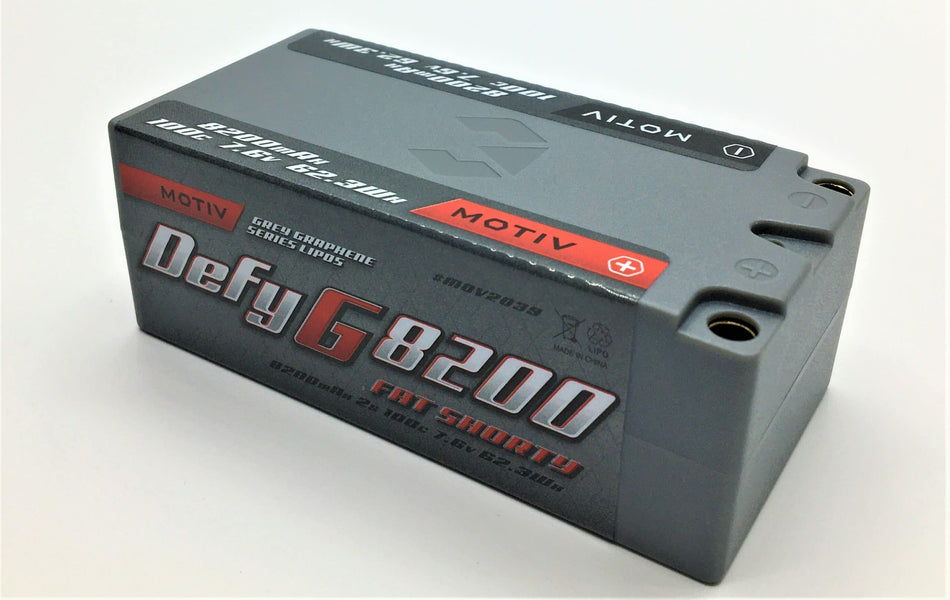 Motiv Grey Graphene Defy G 8200mah 2S Fat Shorty Lipo Battery MOV2039 image 0