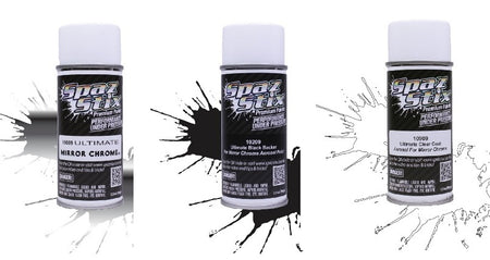 Spaz Stix 3pk Clear Black Backer Mirror Chrome Can Paint SZX10009 SZX10209 SZX10909 image 0