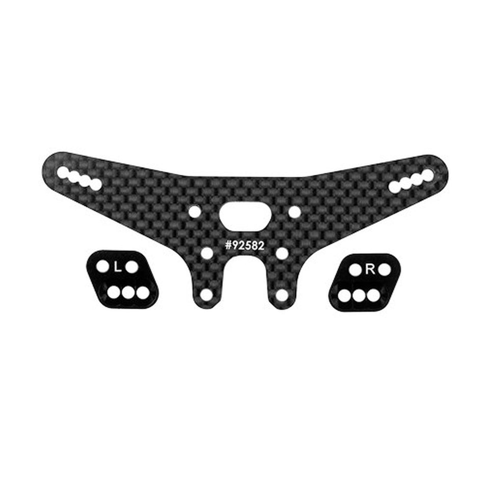 Team Associated B7.1 B7.1D Gull Dropper Rear Shock Tower -2mm Carbon Fiber 92578