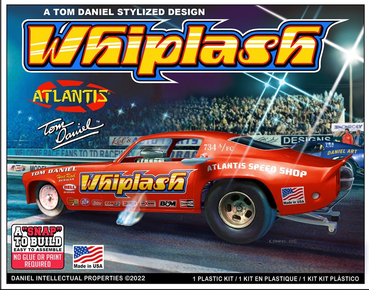 Atlantis 1/32 Snap Tom Daniel Whiplash Camaro Funny Car Plastic Model Kit M8276 image 0