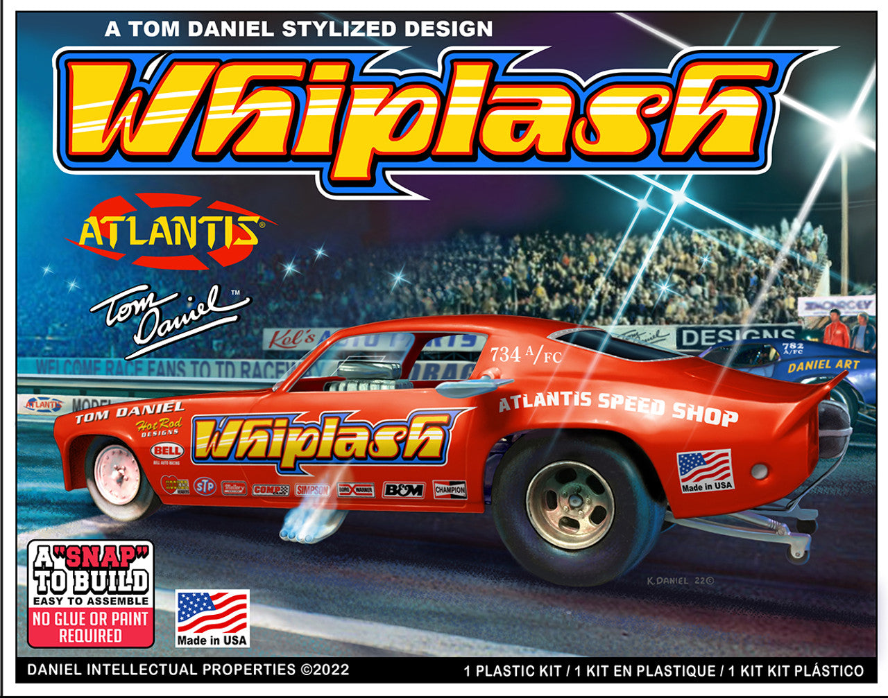 Atlantis 1/32 Snap Tom Daniel Whiplash Camaro Funny Car Plastic Model Kit M8276 image 0