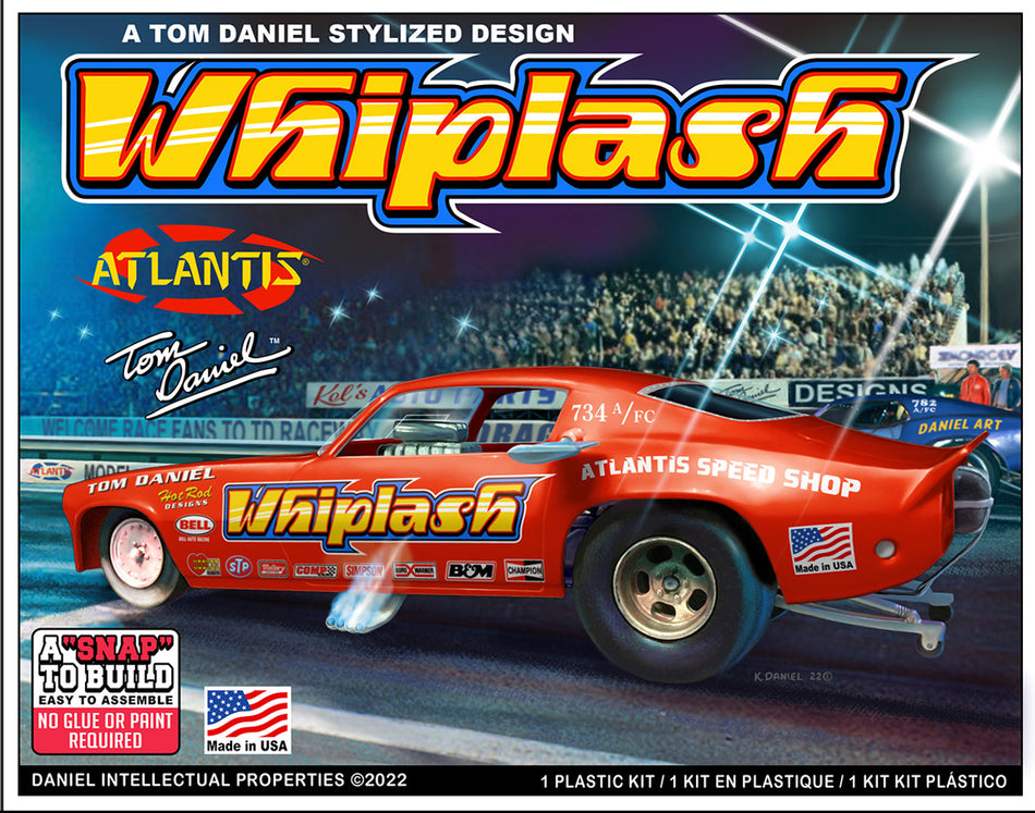 Atlantis 1/32 Snap Tom Daniel Whiplash Camaro Funny Car Plastic Model Kit M8276 image 0