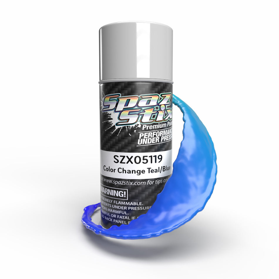 Spaz Stix Color Change Aerosol Paint Blue/Teal 3.5oz Can SZX05119 05119 image 0