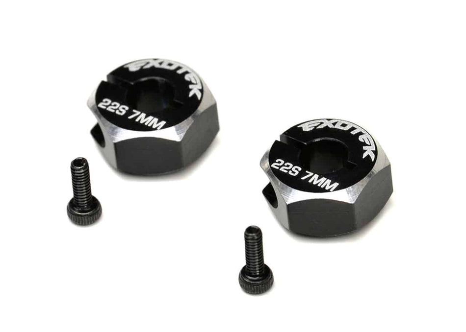 Exotek 22s Sprint Car/Drag Aluminum Rear Wide 7mm Clamping Hex (2) EXO2332 2332 image 0