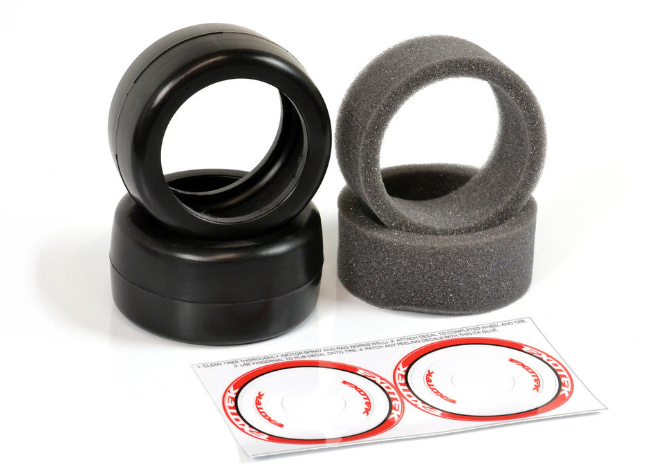 Exotek F1 Front Rubber Belted Tires w/Foams V2 38X Red Medium 2194 image 0