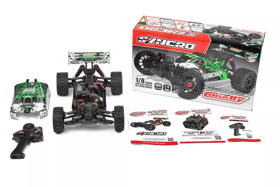 Team Corally Syncro 2WD 1/8 3-4S Brushless Off Road Buggy RTR Green 00289-G image 0