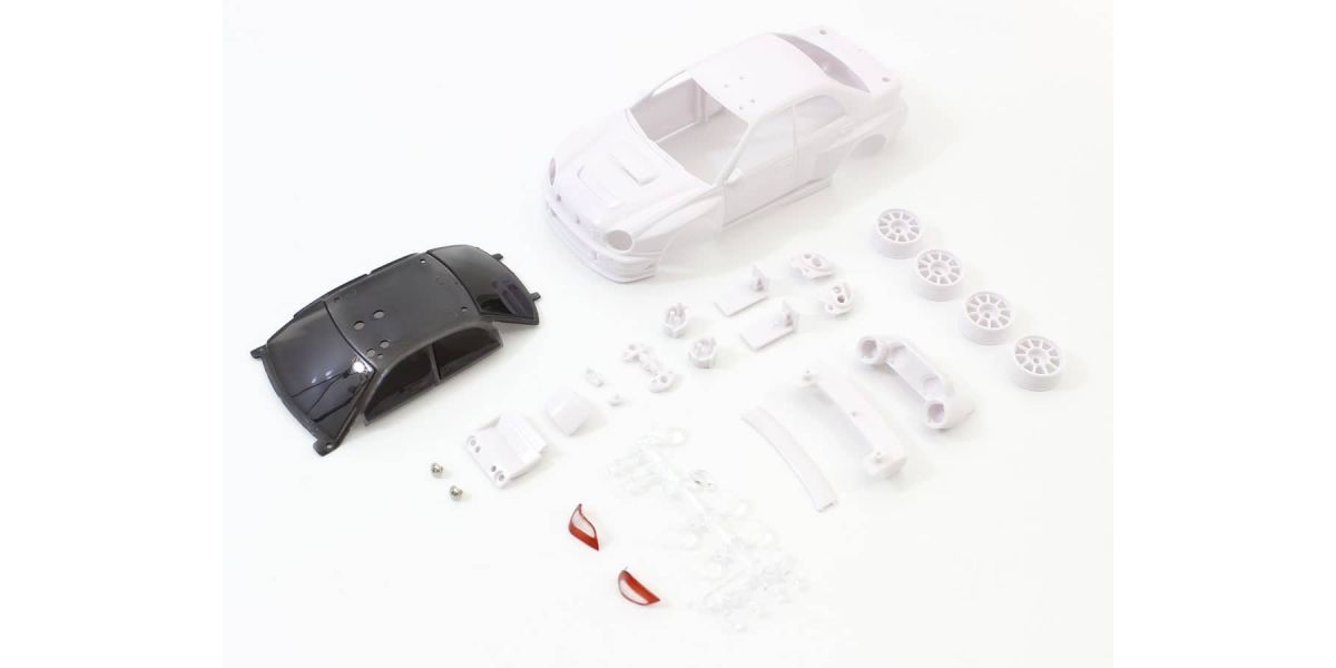 Kyosho Impreza WRC 2002 White Body Set w/ Wheels White Mini Z Body Set MZN200 image 0
