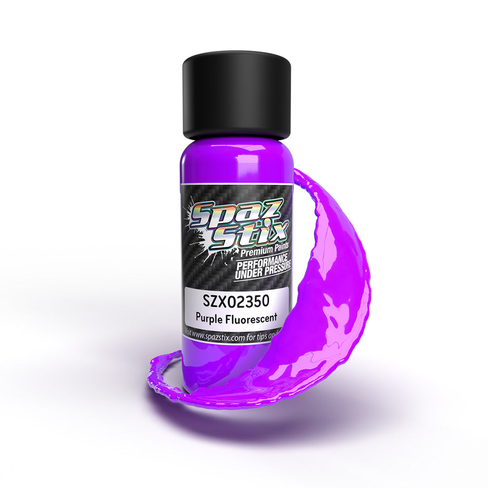 Spaz Stix Purple Fluorescent Airbrush Ready Paint 2oz Bottle SZX02350 02350 image 0