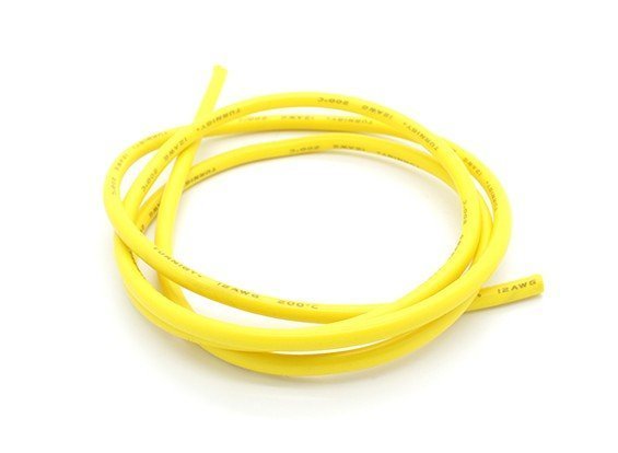 Yellow 12awg Silicone Wire 3 feet (3′) image 0