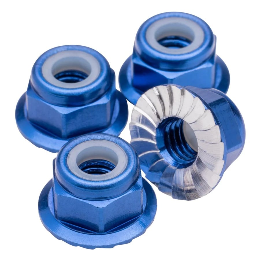 1UP Racing Premium Aluminum M4 Wheelnuts Flaged Serrated Dark Blue (4pc) 80592 image 0