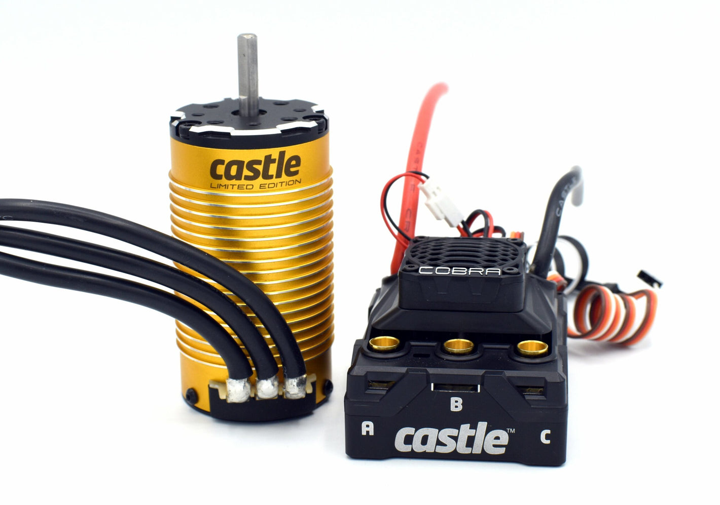 Castle COBRA 8 25.2V ESC w/Limited Edition Gold 1515-22 2200kv Motor 010-0172-04 image 0